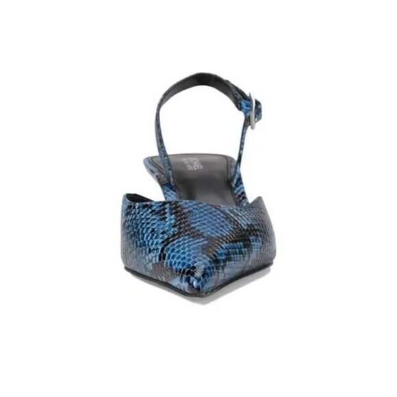 Michael Kors Luna Kitten Sling Pumps Blue Snake Size 7.5 MSRP $149 - Picture 2 of 3